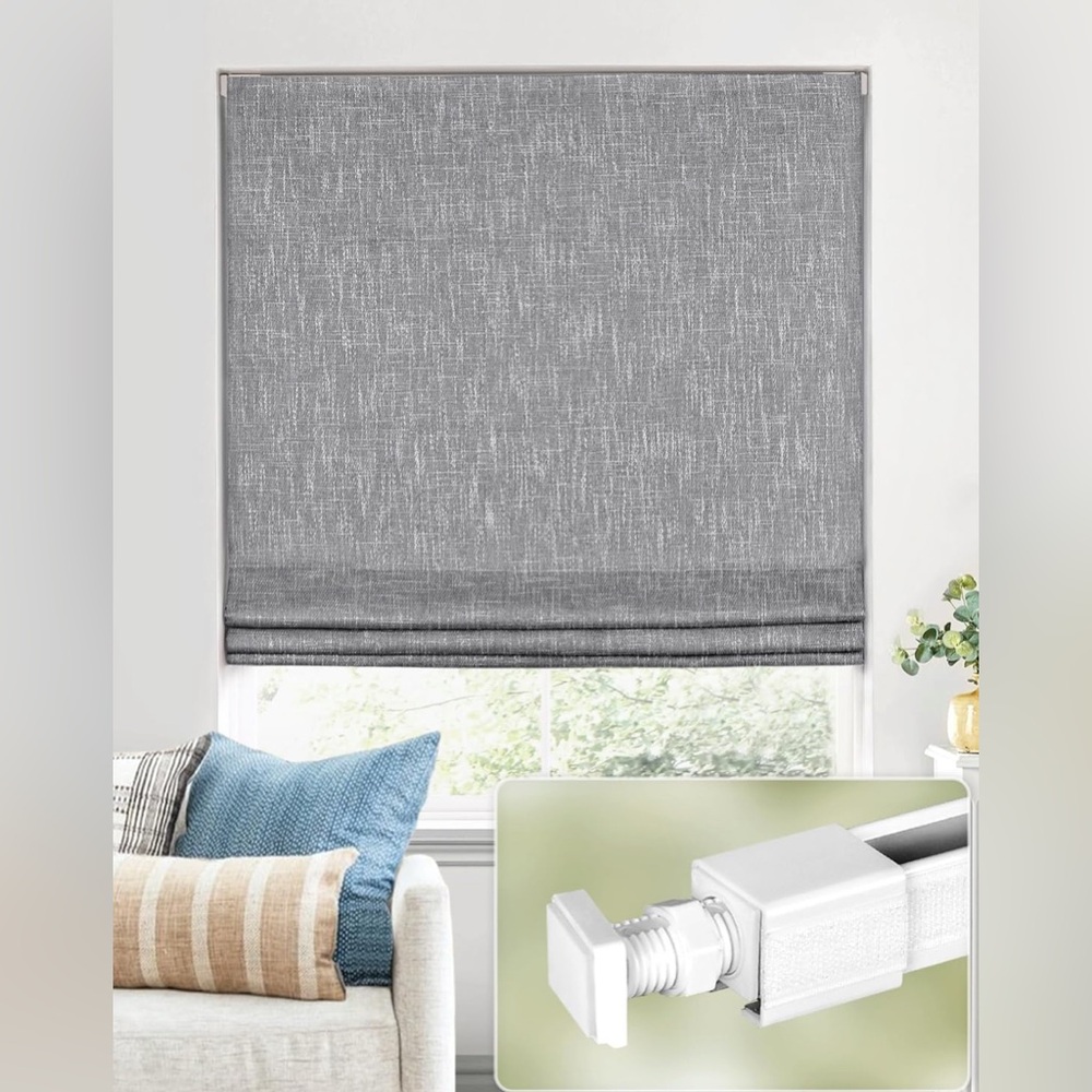 Elegant Gray Roman Shade